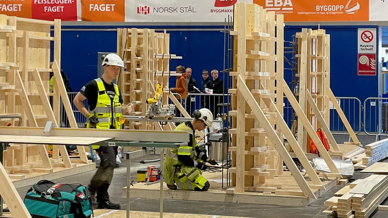 Bilde fra en tidligere NM-konkurranse i betongfag.