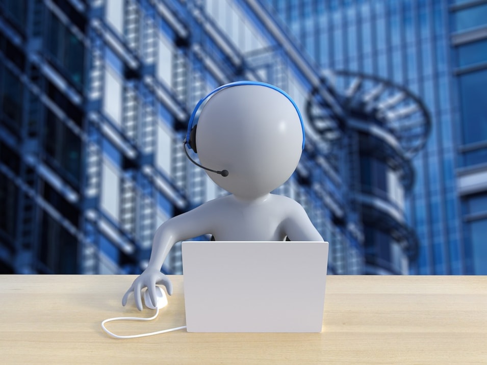 Figur som jobber på callcenter