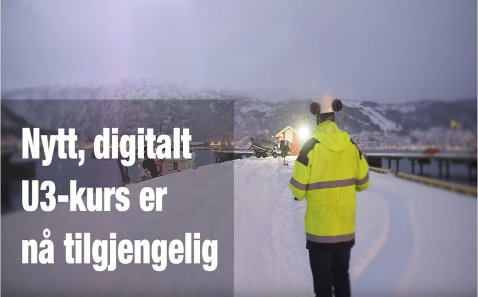 Viser skjermdump fra promofilm om U3 betong kurs